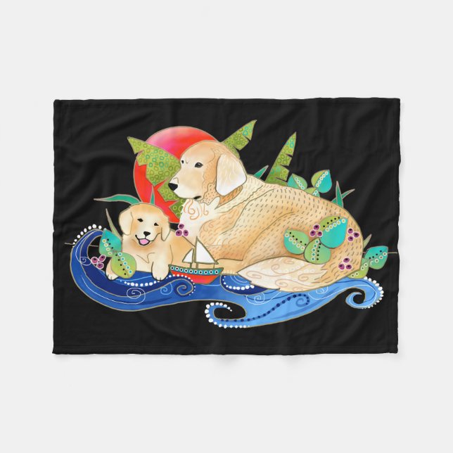 BINDI GOLDEN RETRIEVER Vlies-Decke-3-Größen Fleecedecke (Vorderseite (Horizontal))