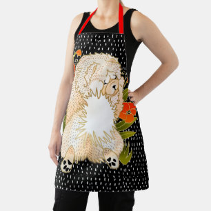 BINDI MINGSIE Cream Chow All-Over-Print-Schürze Schürze