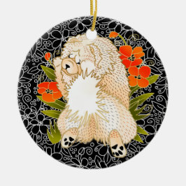 BINDI MINGSIE CREAM CHOW ORNATION KERAMIKORNAMENT