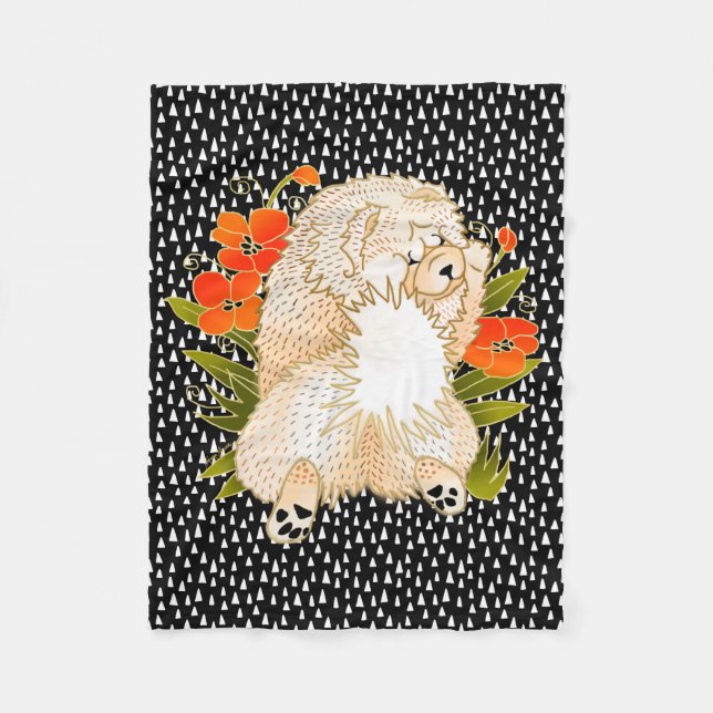 BINDI MINGSIE Creme Chow Fleece Decke - 3 Größen (Vorderseite)