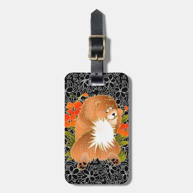 BINDI MINGSIE rote Gepäckmarke Gepäckanhänger (Vorderseite vertikal)