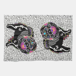 BINDI SUGARSKULL Chow - Küchen- oder Hundehandtuch Geschirrtuch