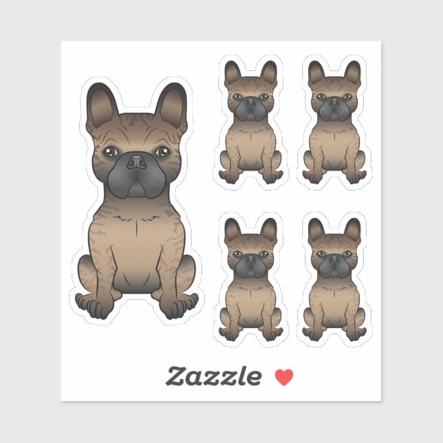 Bindle French Bulldog / Frenchie Niedlicher Cartoo Aufkleber (Blatt)