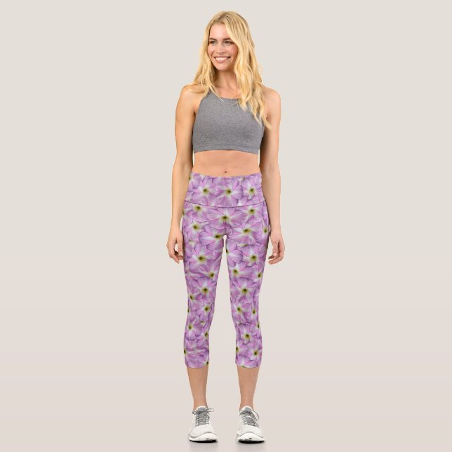 Bindweed Seamless Pattern Capri Leggings (Vorderseite)