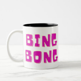 BING BONG FARBIGE TEXT-DESIGN ZWEIFARBIGE TASSE