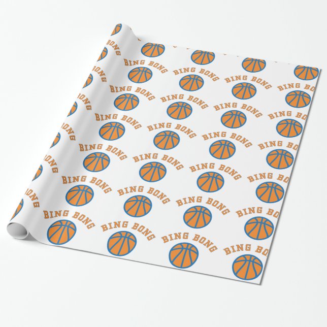 Bing Bong NYC Basketball Sport U-Bahn-Kundgebung s Geschenkpapier (Ungerollt)