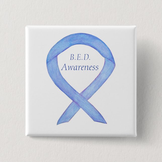 Binge Eating Disorder (BED) Awareness Ribbon Butto Button (Vorderseite)