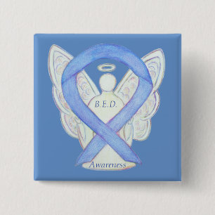 Binge Eating Disorder (BED) Awareness Ribbon Butto Button