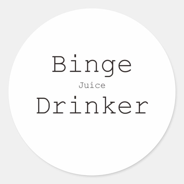 Binge Juice Drinker Black Blue Red Runder Aufkleber (Vorderseite)