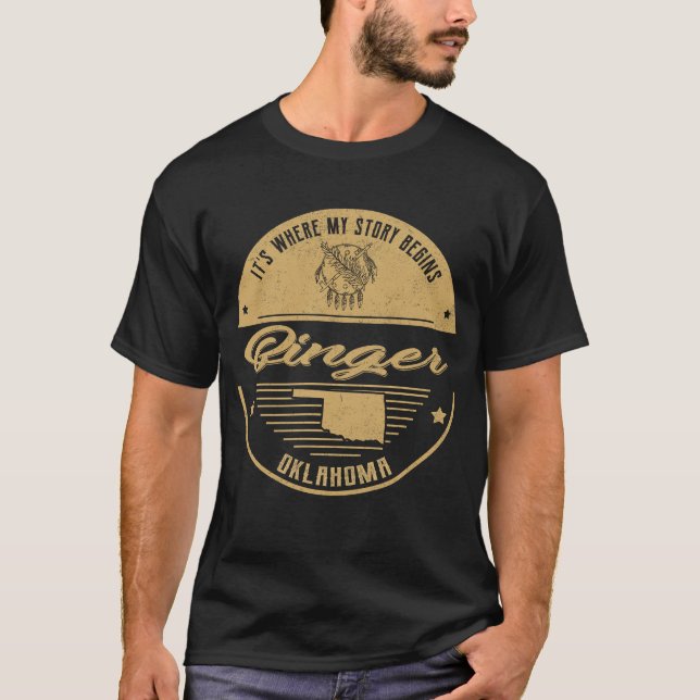 Binger Oklahoma Es ist, wo meine Geschichte beginn T-Shirt (Vorderseite)