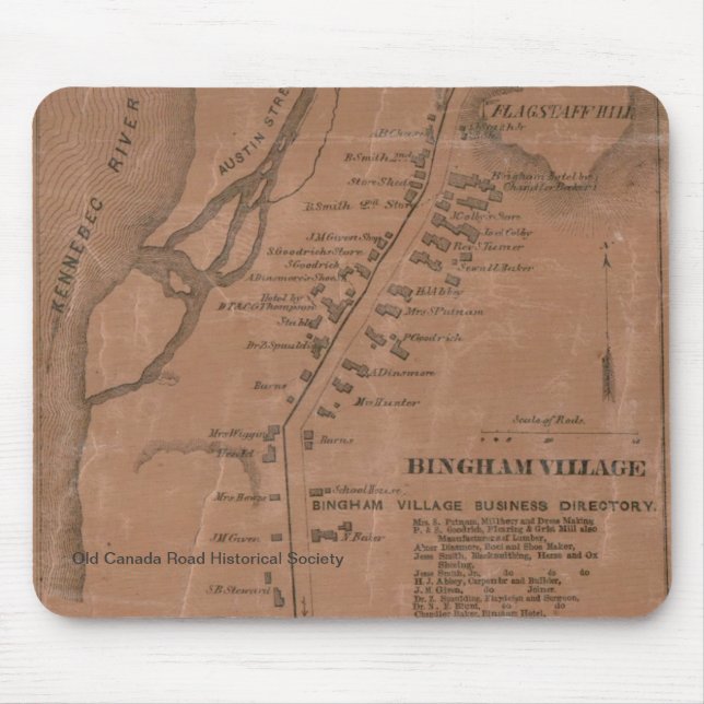 Bingham 1860 Karte Mousepad (Vorne)