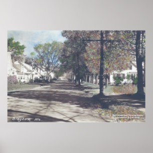 Bingham, Maine - Fall Scene auf der Main Street Poster