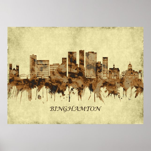 Binghamton New York Cityscape Poster (Vorne)