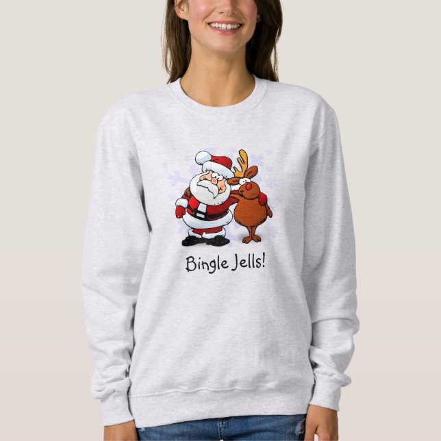 Bingle Jells Santa & Rudolph Holiday Sweatshirt (Vorderseite)