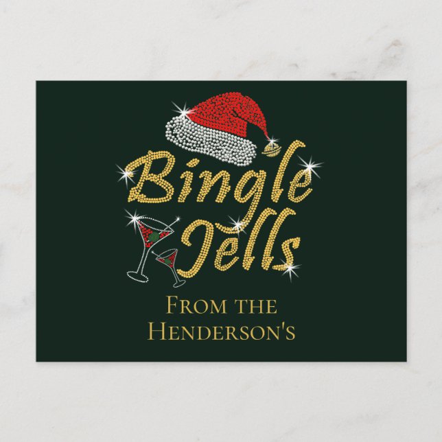 Bingle Jells Tipsy Christmas Postkarte (Vorderseite)