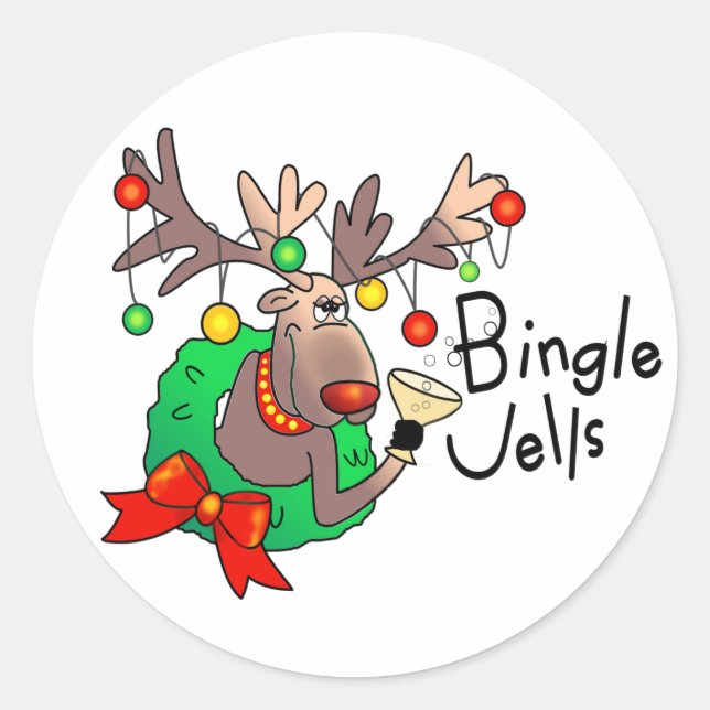BINGLE JELLS VON SHARON SHARPE RUNDER AUFKLEBER (Vorderseite)