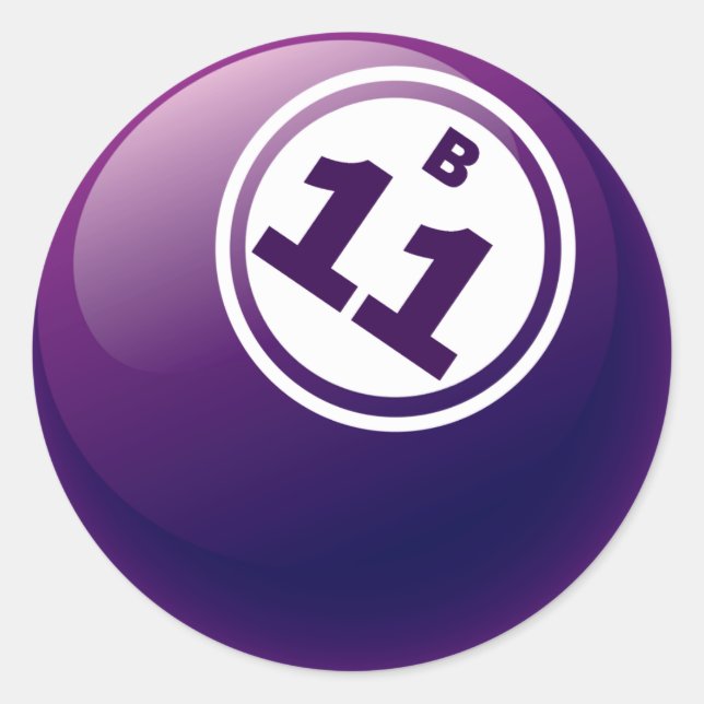 BINGO-BALL B 11 RUNDER AUFKLEBER (Vorderseite)