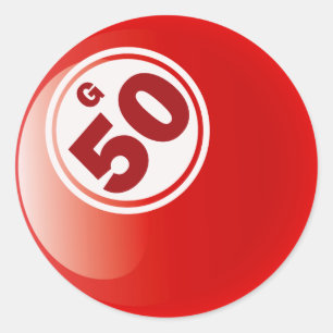 BINGO-BALL G 50 RUNDER AUFKLEBER