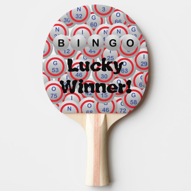 Bingo-Ball-glücklicher Sieger fluchen heraus Tischtennis Schläger (Vorderseite)