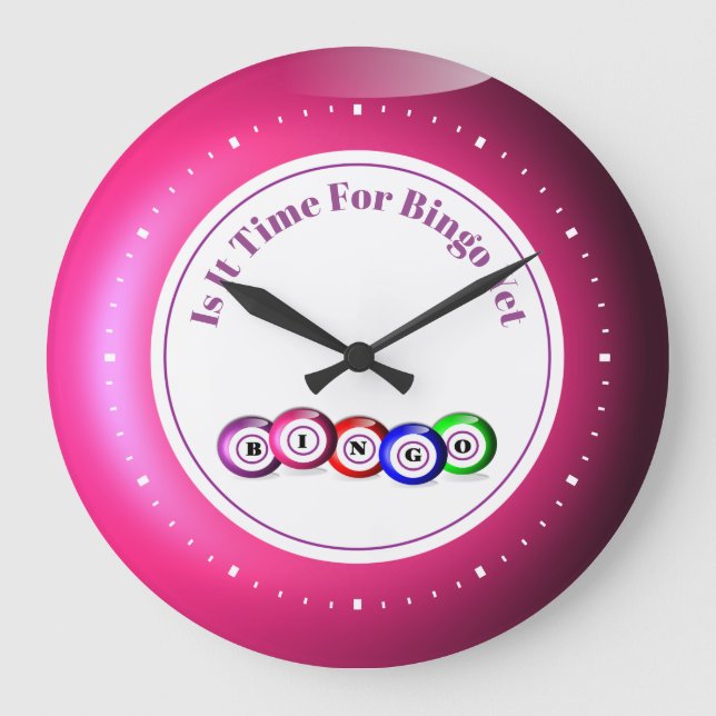 Bingo Ball Themed  Funny Große Wanduhr (Vorderseite)