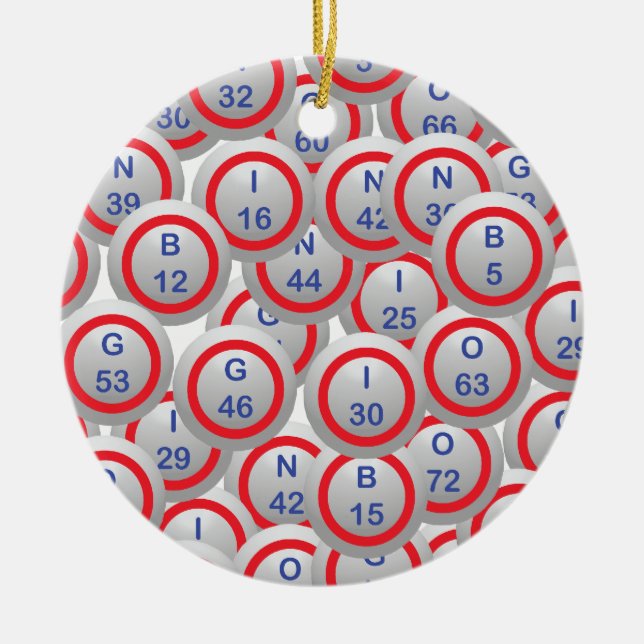 Bingo Balls Keramik Ornament (Vorne)