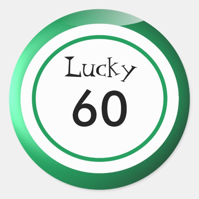 Bingo Balls Lucky Numbers Spaß Runder Aufkleber (Vorderseite)