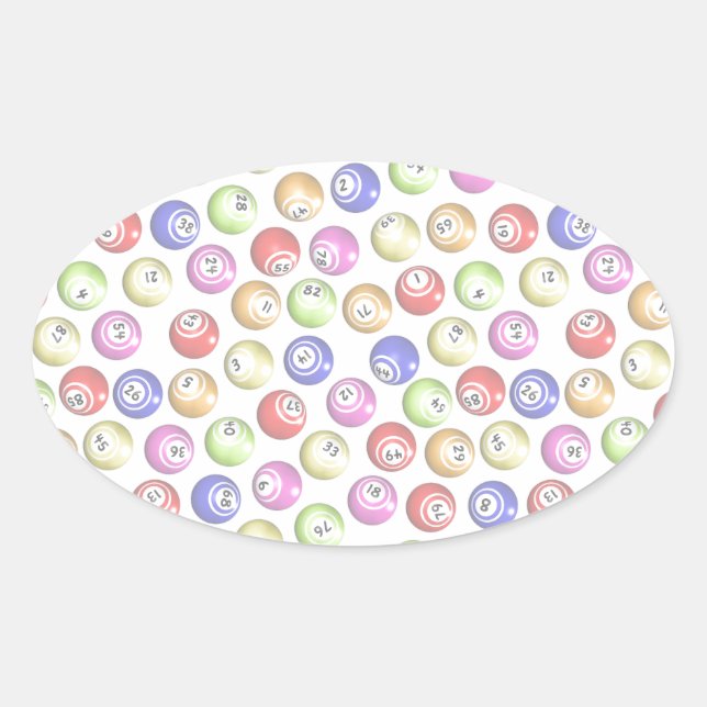 Bingo Balls Ovaler Aufkleber (Vorderseite)