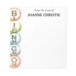 Bingo Balls Personalized Notepad Notizblock