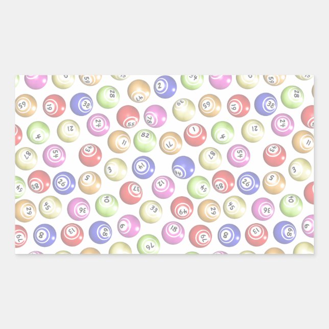 Bingo Balls Rechteckiger Aufkleber (Vorderseite)