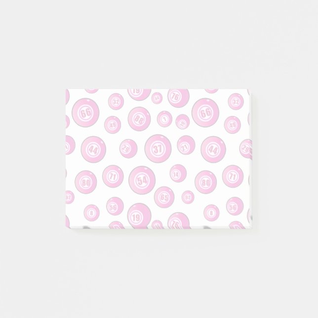 Bingo Balls Rosa und Weiße Neuheit Post-it Klebezettel (Vorderseite)