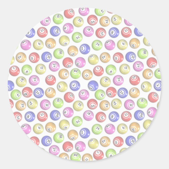 Bingo Balls Runder Aufkleber (Vorderseite)