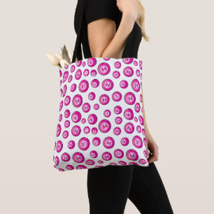 Bingo Balls Spaß Rosa und Weiß Tasche