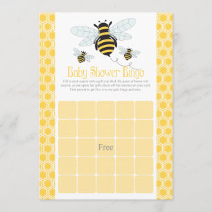 Bingo Bingo-Karten für Hummel Bee Baby Dusche Einladung