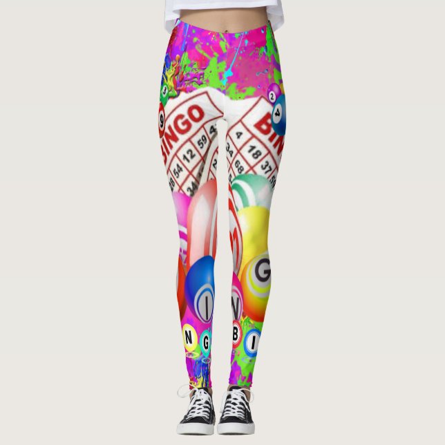 BINGO BINGO Splattered Paint CBDOilPrincess  Leggings (Vorderseite)