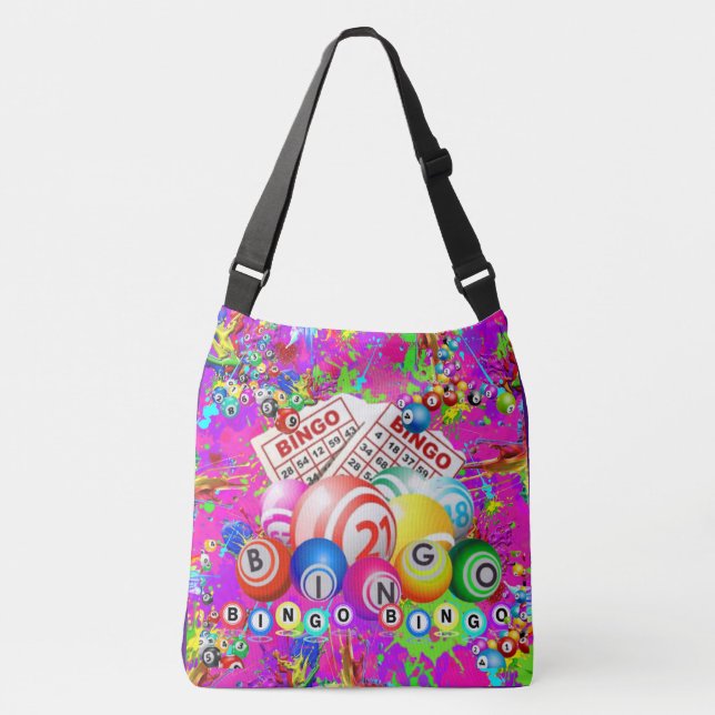 Bingo Bingo Splattered Paint Tragetaschen Mit Langen Trägern (Vorderseite)
