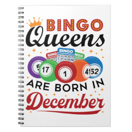 Bingo Birthday Bingo Queens sind im Dezember Gebor Notizblock
