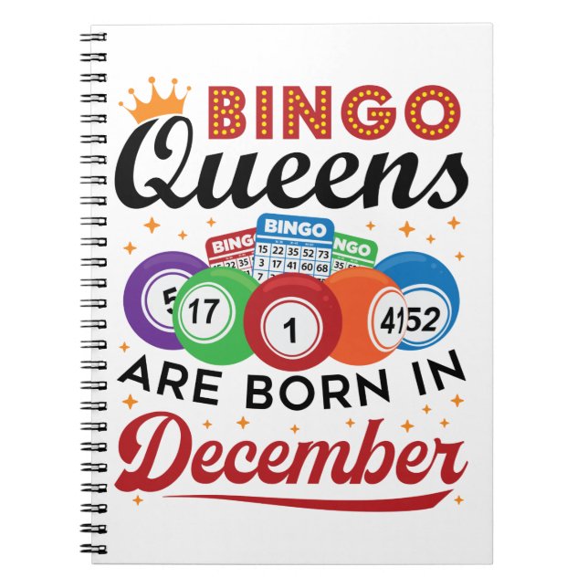 Bingo Birthday Bingo Queens sind im Dezember Gebor Notizblock (Vorderseite)