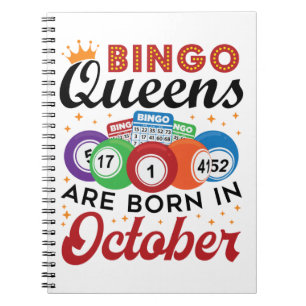 Bingo Birthday Bingo Queens sind im Oktober Gebore Notizblock