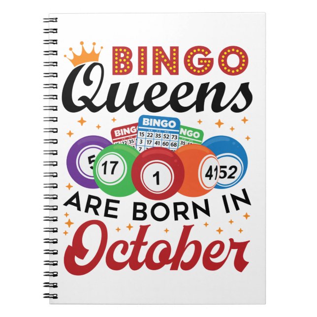 Bingo Birthday Bingo Queens sind im Oktober Gebore Notizblock (Vorderseite)
