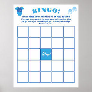 Bingo Boy Baby Dusche Vorhersage und Ratschläge. Poster