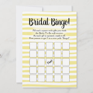 Bingo Brautparty Game Yellow White Einladung