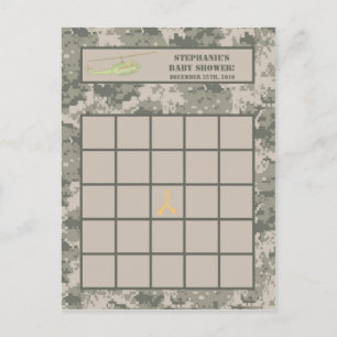 Bingo Card ARMY ACU Camoflauge Digital Einladungspostkarte