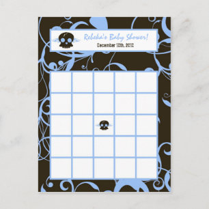 Bingo Card Boy Blue Punk Rock Skull Flame Einladungspostkarte