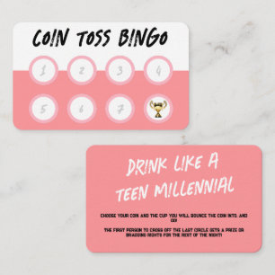 Bingo Card Drink Game für Party Visitenkarte