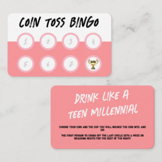 Bingo Card Drink Game für Party Visitenkarte