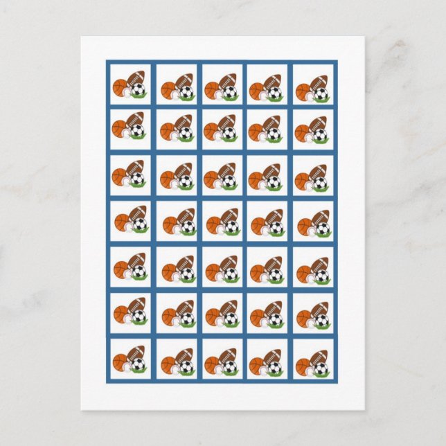 Bingo Card Markers All-Star Blue Postkarte (Vorderseite)