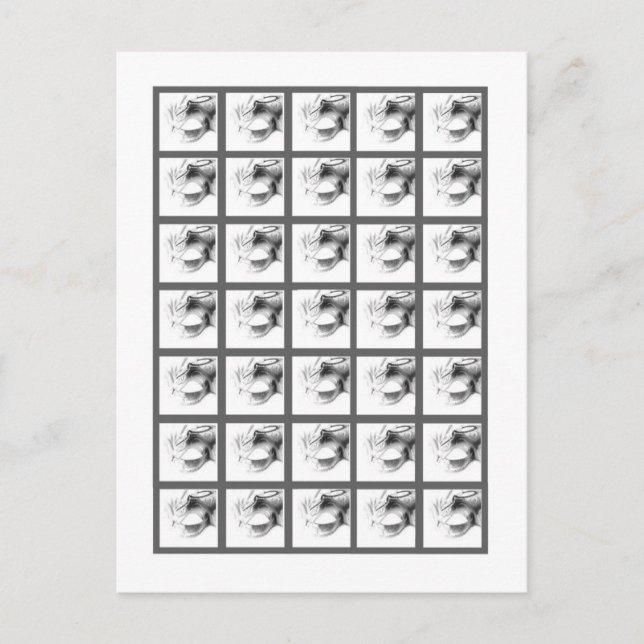 Bingo Card Markers Sweet 16 Silver White Party Einladungspostkarte (Vorderseite)
