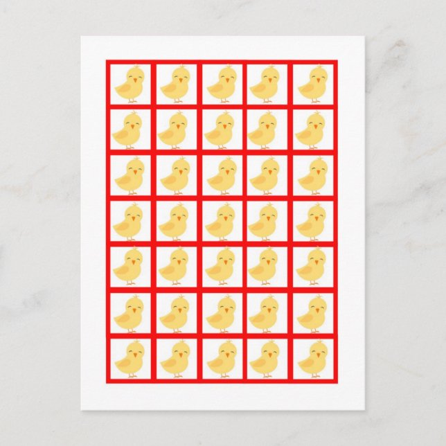 Bingo Card markiert rote Stalltiere Postkarte (Vorderseite)