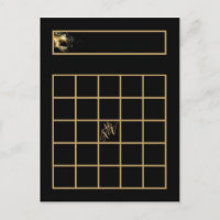 Bingo Card Mis XV Gold Black