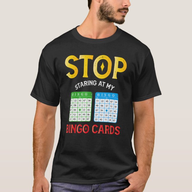 Bingo Cards Player Spaß Lucky Game Sarcasm Appare T-Shirt (Vorderseite)
